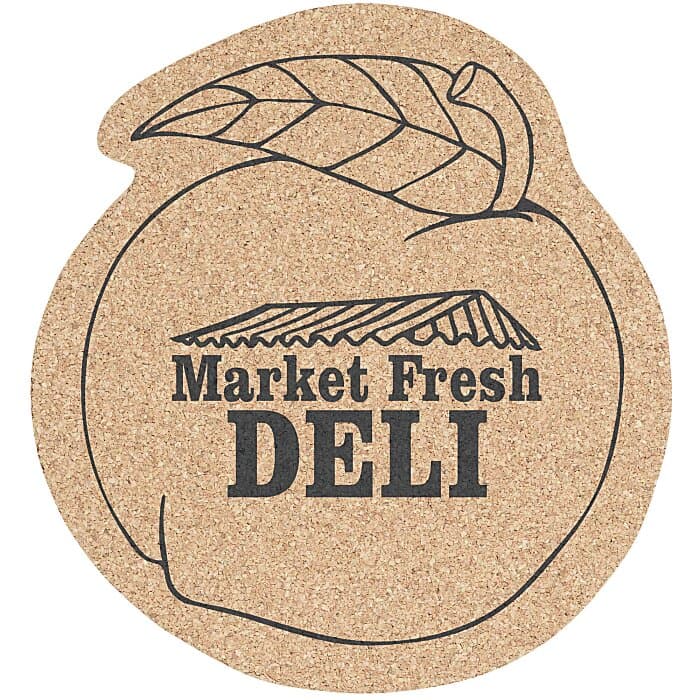 Large Cork Coaster - Peach