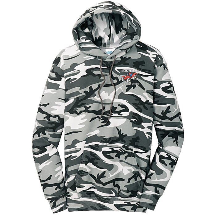 Fashion Pullover Hooded Sweatshirt - Camo - Embroidered