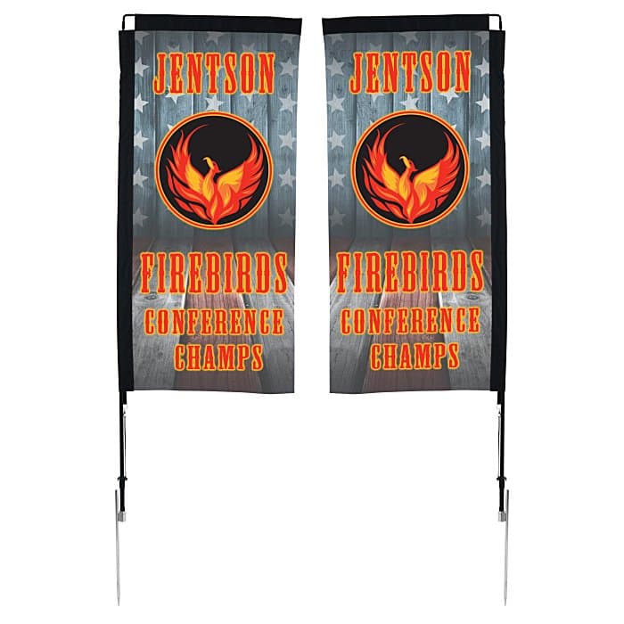 Outdoor Rectangular Sail Sign - 7' - Two Sided