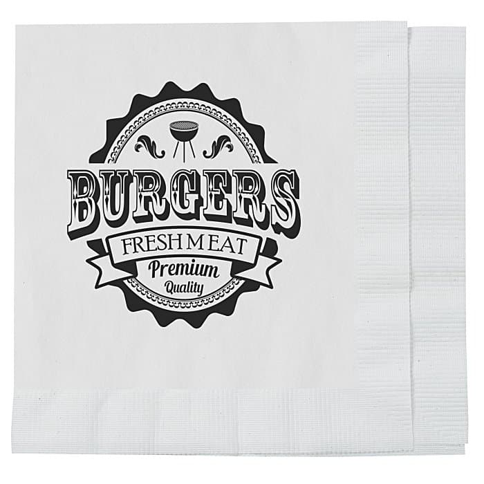 Beverage Napkin - 2-Ply - White - Off-Folded