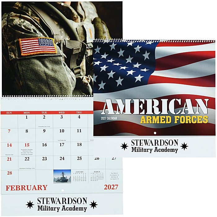 American Armed Forces Wall Calendar - Spiral