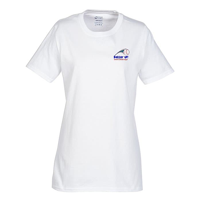 Port Classic 5.4-oz T-Shirt - Ladies' - White - Embroidered