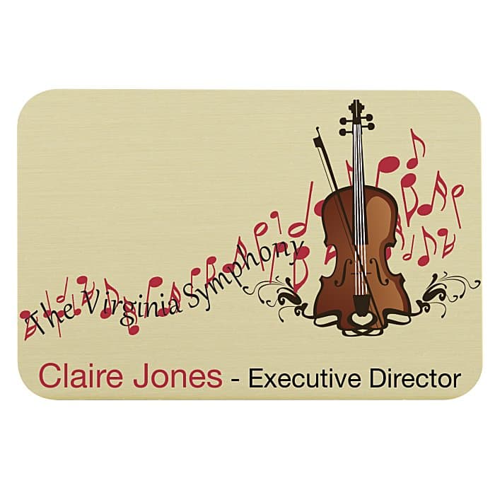 Savannah Metal Name Badge - 2 inches x 3 inches - Jeweler's Pinback