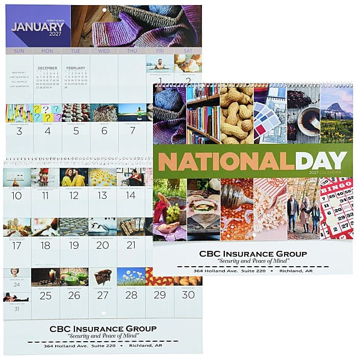 National Day Wall Calendar - Spiral