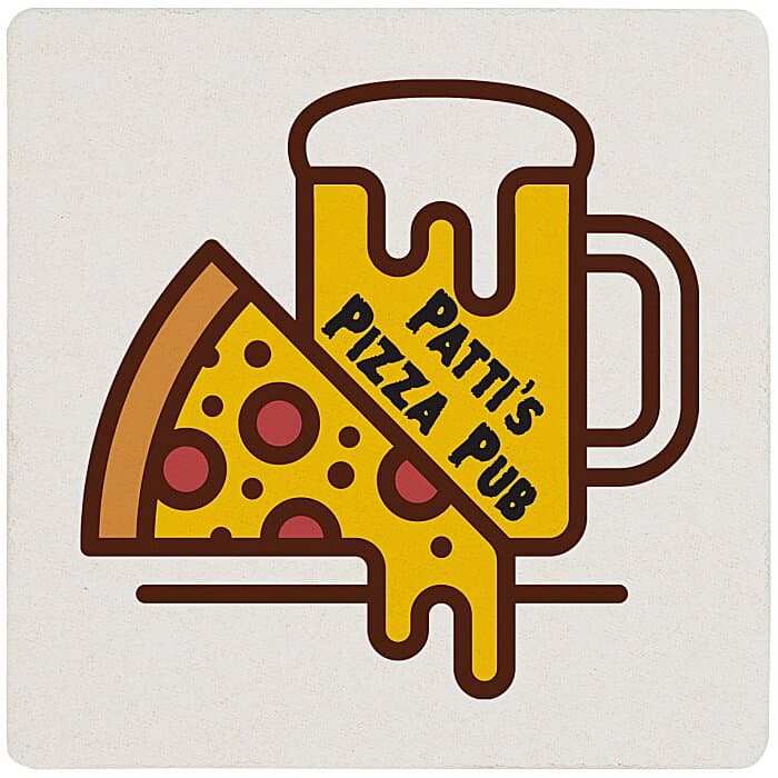 Pulpboard Coaster - 3.5 inches Square - 1.96 mil. - Full Color