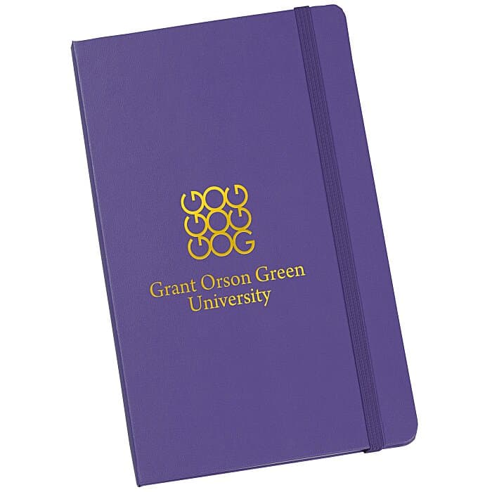Moleskine Hard Cover Notebook - 8 1/4 inches x 5 inches - Ruled - Foil Stamp