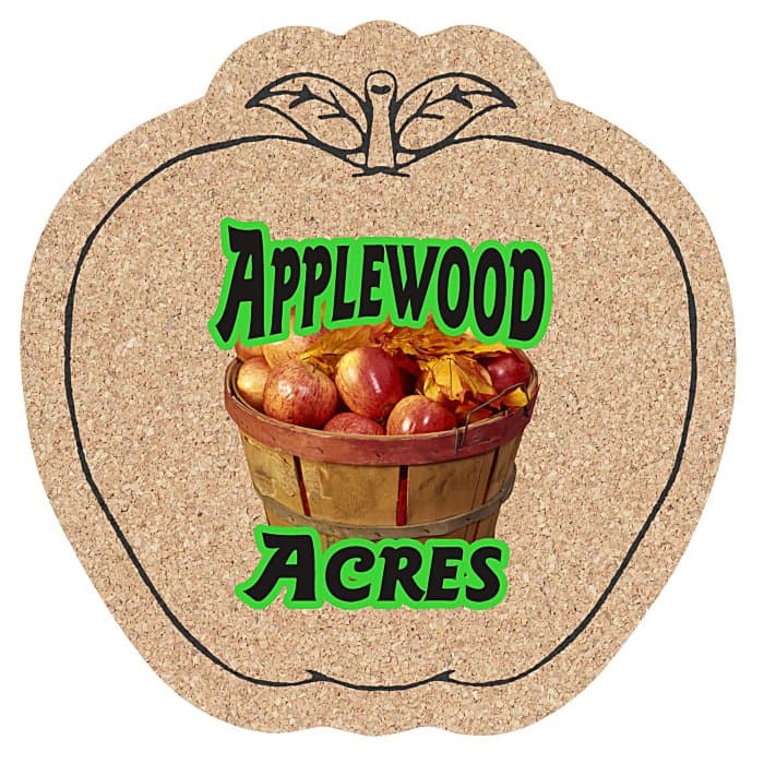Cork Coaster - Apple - Full Color