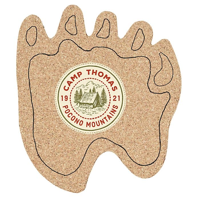 Cork Coaster - Paw - Full Color
