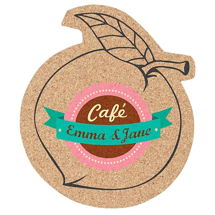 Cork Coaster - Peach - Full Color