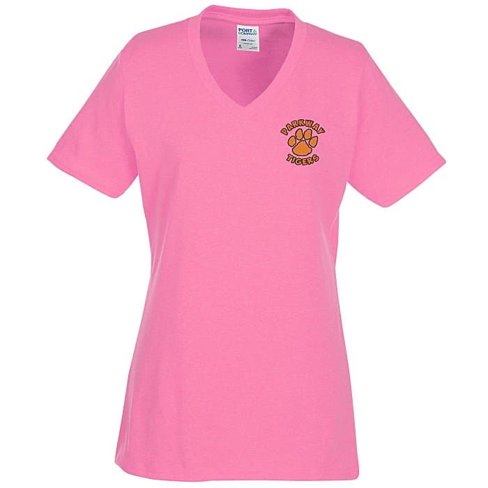 Port Classic 5.4-oz V-Neck T-Shirt - Ladies' - Colors - Embroidered
