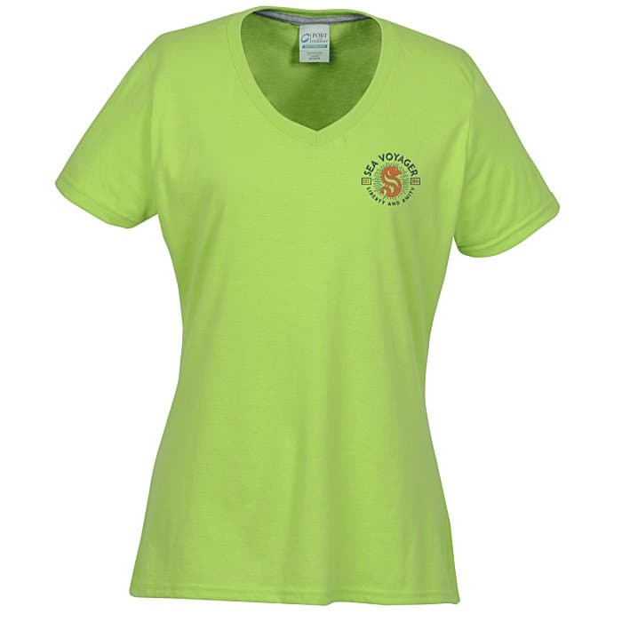 Principle Performance Blend Ladies' V-Neck T-Shirt - Embroidered