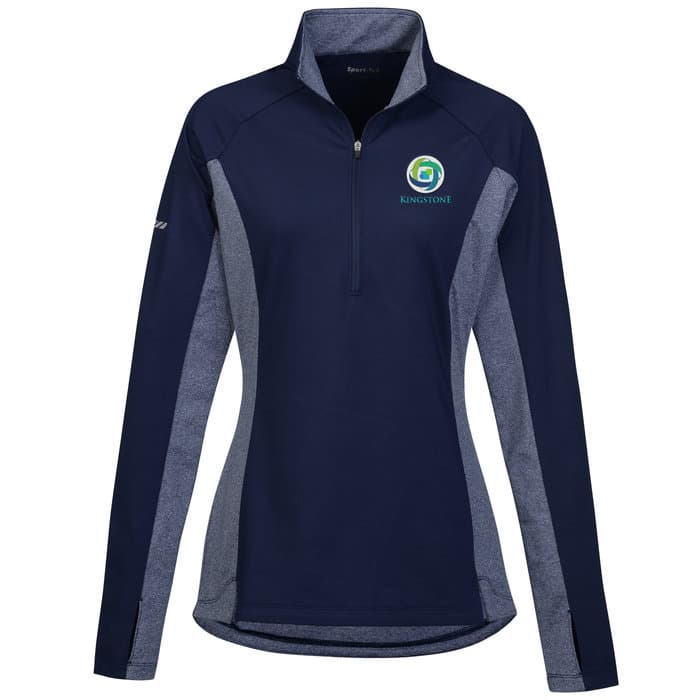 Sport-Wick Stretch 1/2-Zip Heather Colorblock Pullover - Ladies'