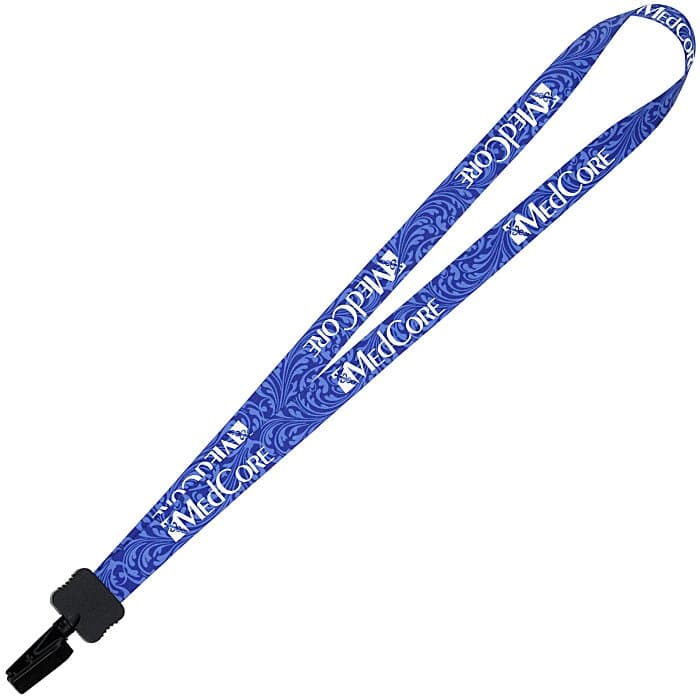 Dye-Sub Lanyard - 3/4 inches - 32 inches - Plastic Bulldog Clip - Damask