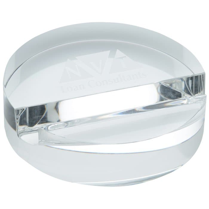 Crystal Paperweight Phone Stand - Round