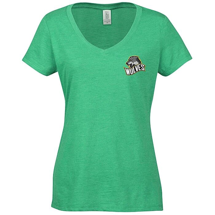 Optimal Tri-Blend V-Neck T-Shirt - Ladies' -  Embroidered