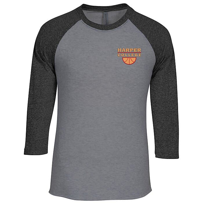 Unisex Tri-Blend Baseball Tee - Embroidered