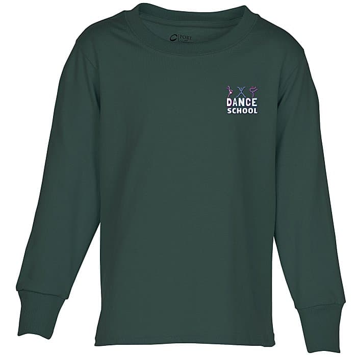 Port Classic 5.4-oz Long Sleeve T-Shirt - Youth - Embroidered