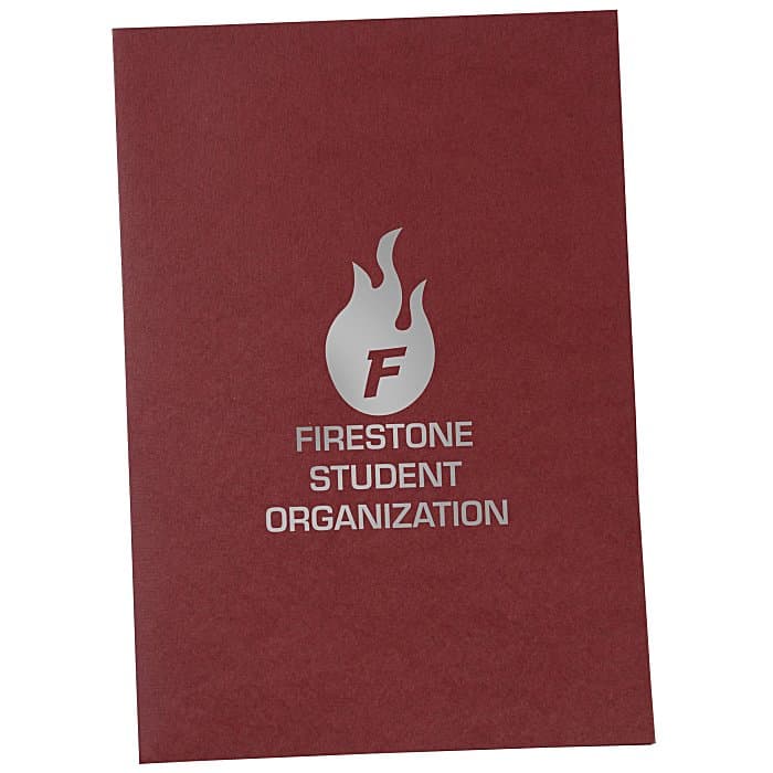 Linen Paper Two-Pocket Mini Folder - 8 3/4 inches x 6 inches