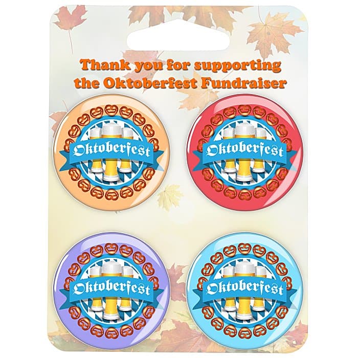Carded Buttons - Four 1 1/4-inch Round Buttons