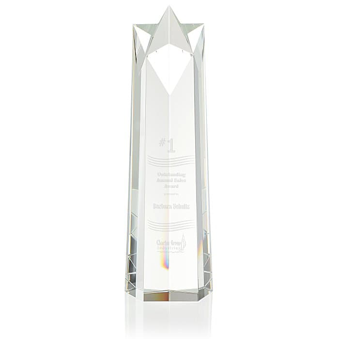 Crystal Star Obelisk Award - 12 inches