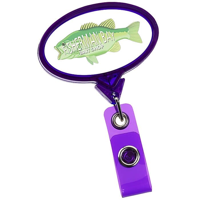 Jumbo Retractable Badge Holder - 40 inches - Oval - Translucent - Label