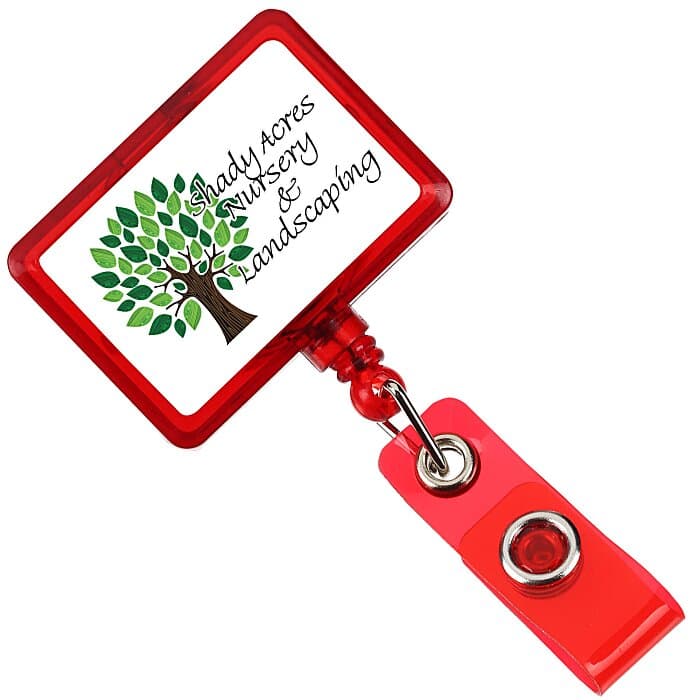 Jumbo Retractable Badge Holder - 40 inches - Rectangle - Translucent - Label