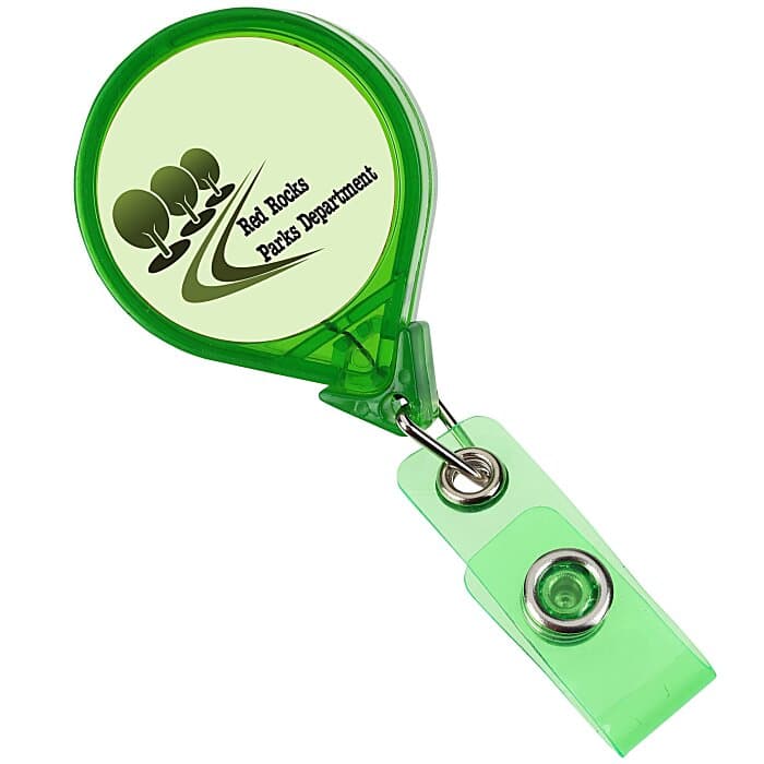 Jumbo Retractable Badge Holder - 40 inches - Round - Translucent - Label