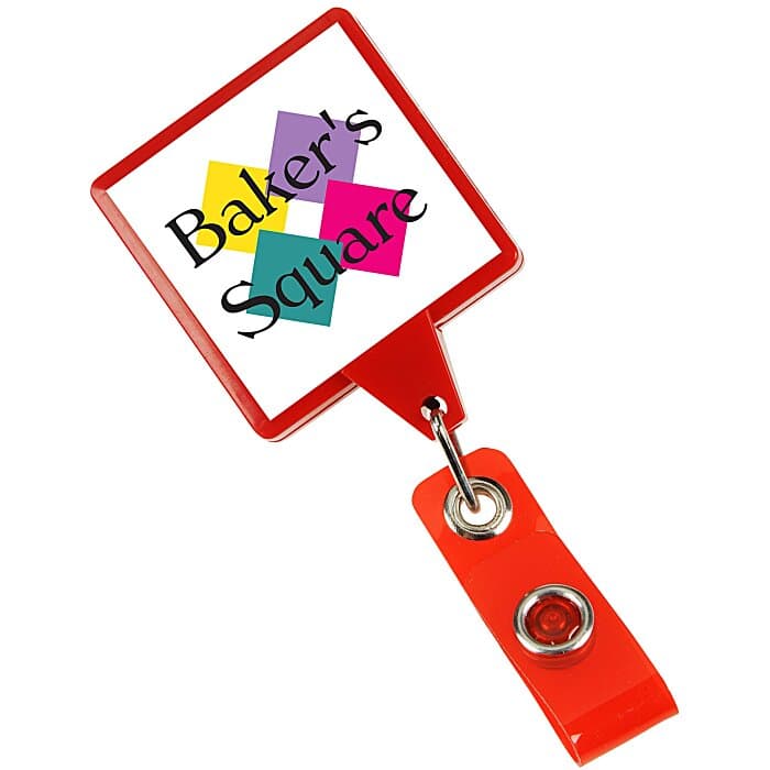 Jumbo Retractable Badge Holder - 40 inches - Square - Opaque - Label
