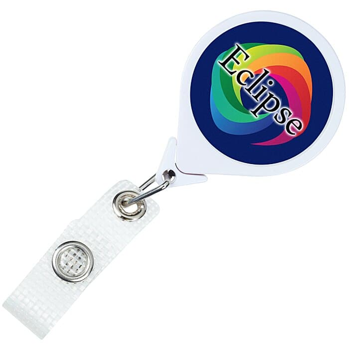 Jumbo Retractable Badge Holder with Antimicrobial Additive - 40 inches Round - Label