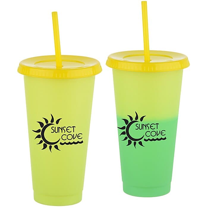 Chameleon Color Change Tumbler with Straw - 24 oz
