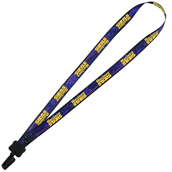 Dye-Sub Lanyard - 3/4 inches - 32 inches - Plastic Bulldog Clip - Galaxy