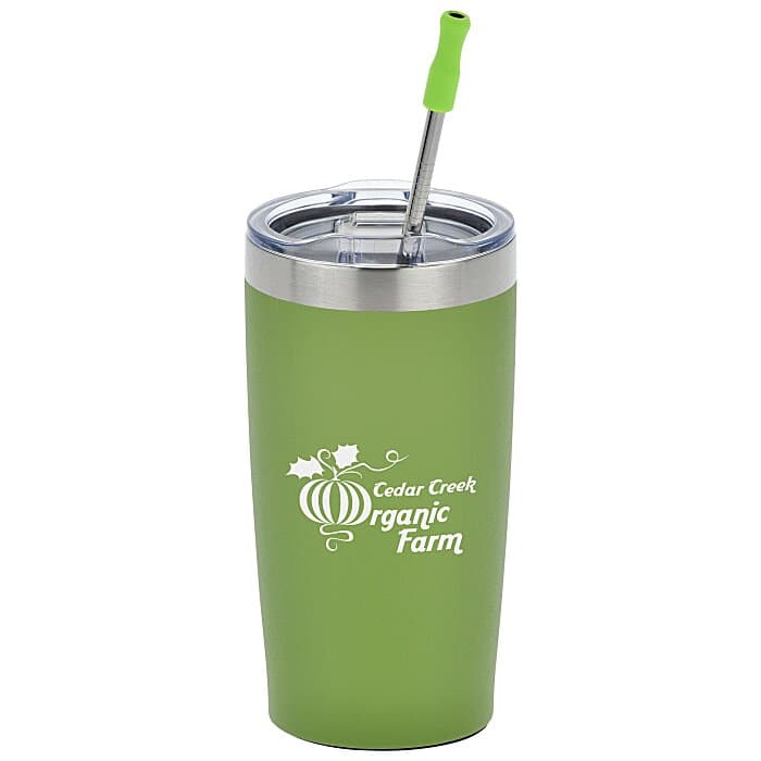 Yowie Vacuum Tumbler with Stainless Straw Set - 18 oz - Powder Coat