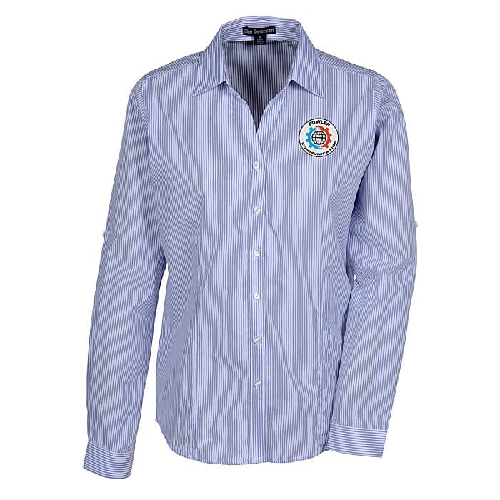 Untucked Striped Poplin Shirt - Ladies'