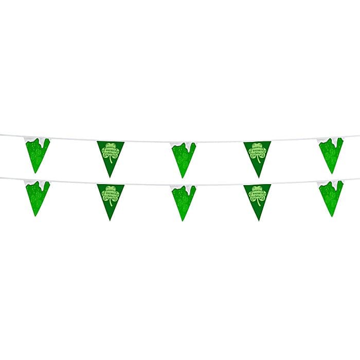 20' Triangle Pennant String - 12 inches x 9 inches - 11 Pennants - Two Sided - Alternating