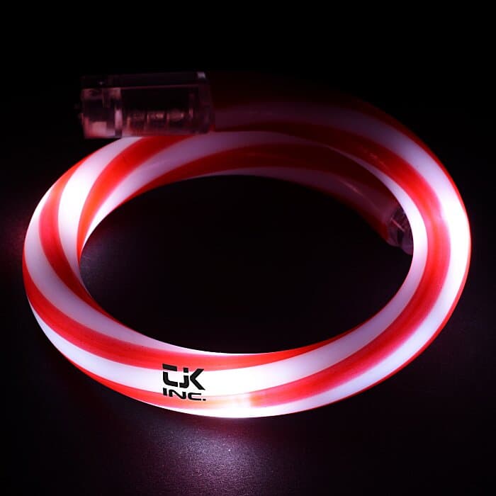 Flashing LED Tube Bracelet - Candy Cane
