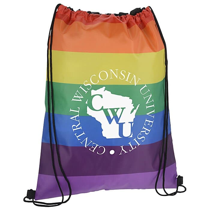 Rainbow Drawstring Sportpack - 18 inches x 14 inches