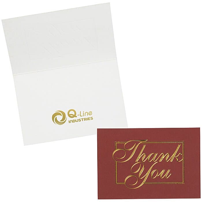 Red and Gold Thank You Card