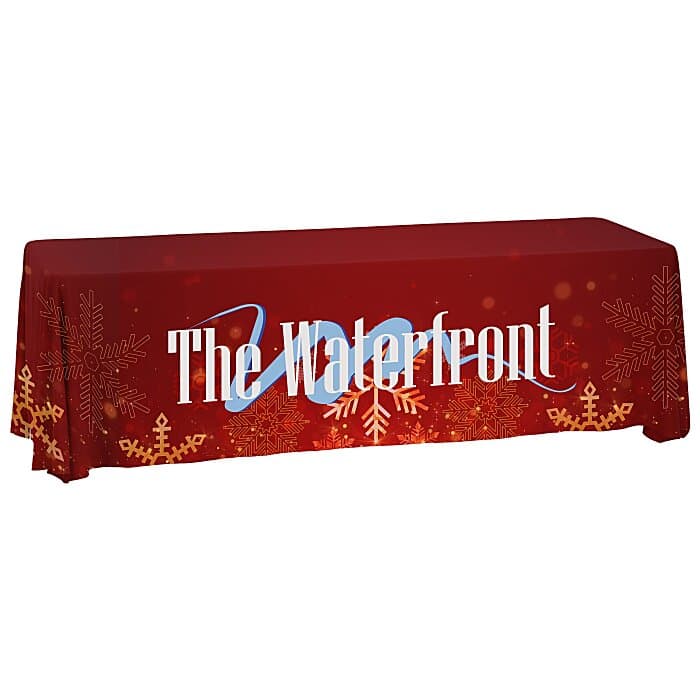 Hemmed Antimicrobial Closed-Back Table Throw - 8'
