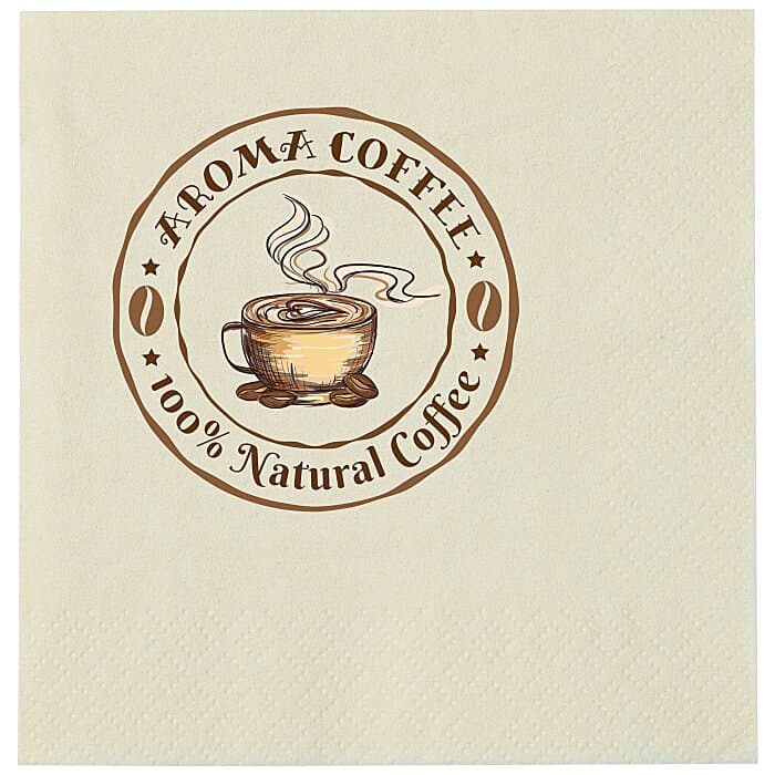 Beverage Napkin - 3-ply - Ivory - Full Color