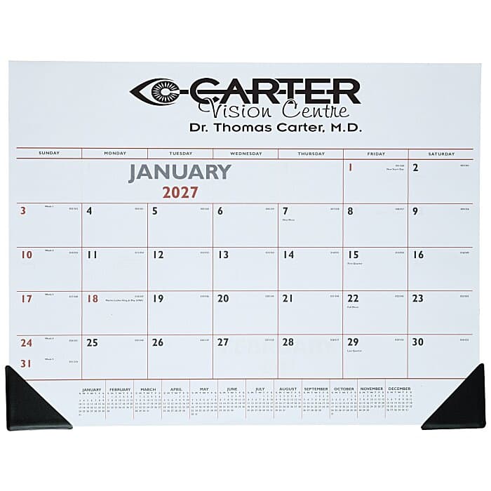 Desk Pad Calendar with Vinyl Corners - Colors