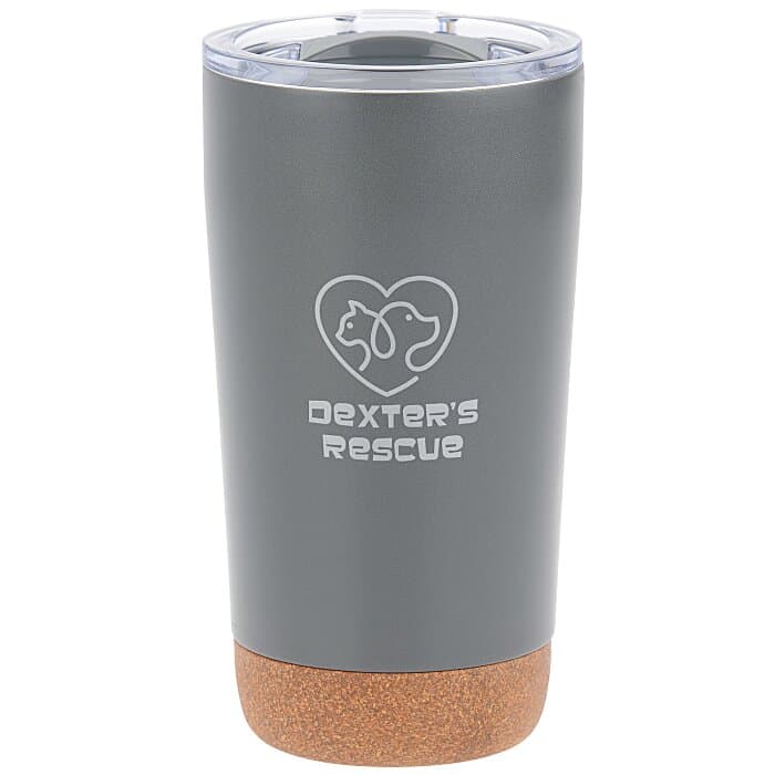 Austin Vacuum Tumbler with Cork Bottom - 16 oz. - Laser Engraved