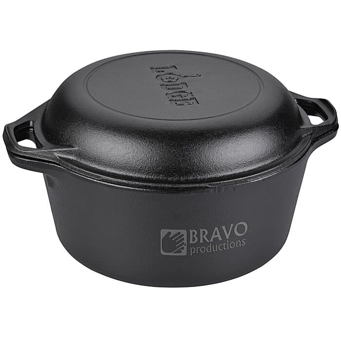 Lodge Cast Iron Double Dutch Oven - 5 Quart