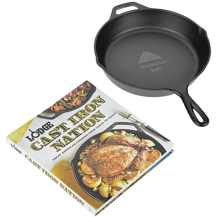 Lodge Cast Iron Skillet with Cast Iron Nation Cookbook Set - 10.25 inches