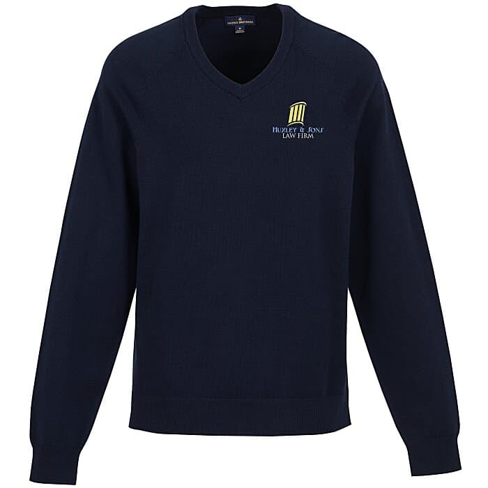 Brooks Brothers Cotton Blend V-Neck Sweater - Men's