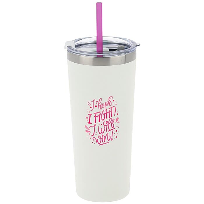 Colma Vacuum Tumbler with Straw - 22 oz - Full Color