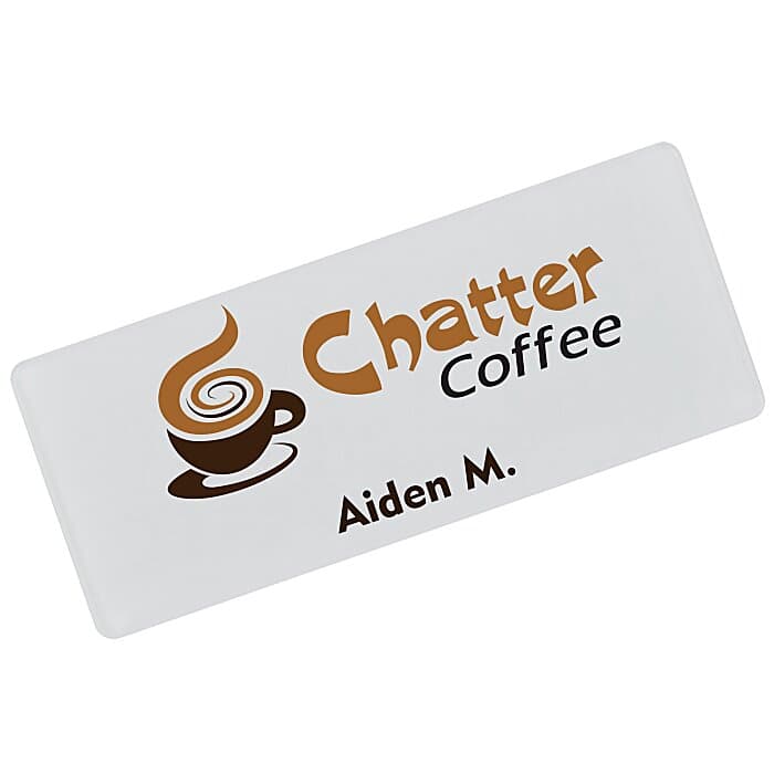 Monterey Acrylic Name Badge - 1 1/4 inches x 3 inches - Magnetic Back