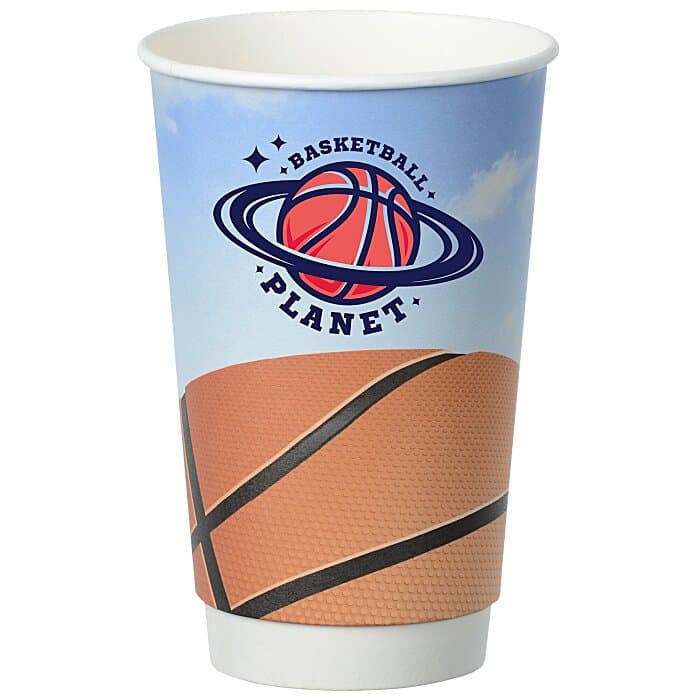 Basketball Full Color Insulated Paper Cup - 16 oz