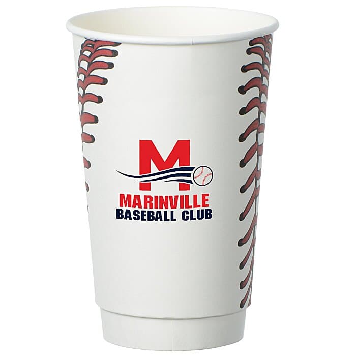Baseball Full Color Insulated Paper Cup- 16 oz