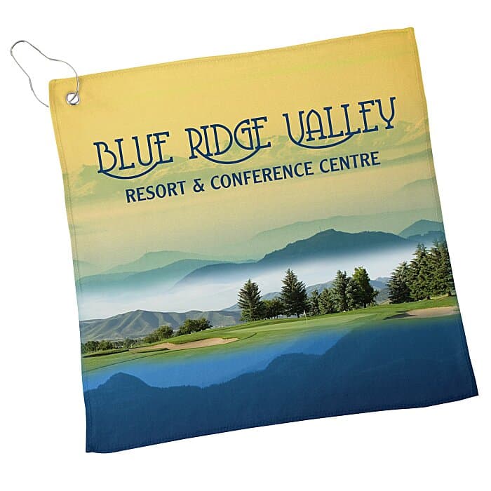 Full Color Microfiber Golf Towel - 12 inches x 12 inches