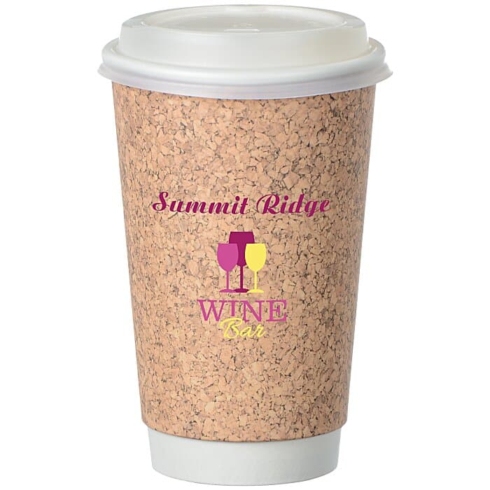 Cork Full Color Insulated Paper Cup with Lid - 16 oz